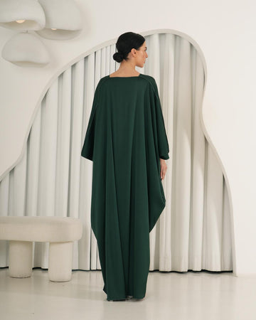 Elegant Emerald Flow Kaftan